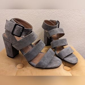 Vionic Perk Blaire Gray Suede Heels